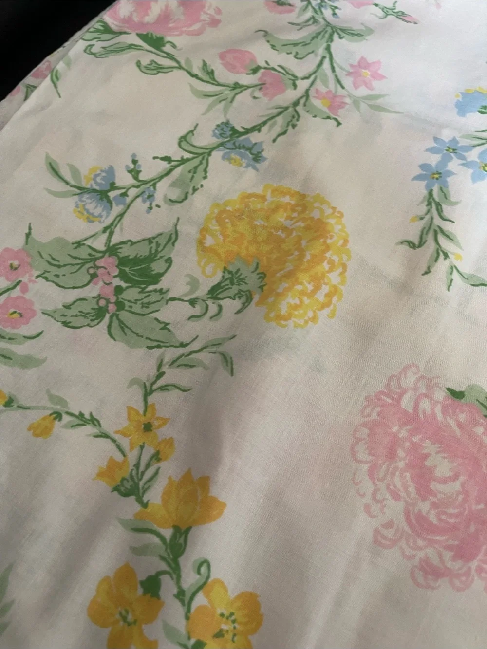 Floral Pastel Cotton Fabric pillowcase- Pink, Yellow & Green 42x36